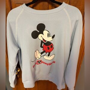 Walt Disney World Mickey Mouse Light Blue Crewneck Sweatshirt